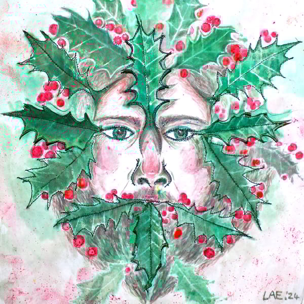 Holly King cards (pack of 4)