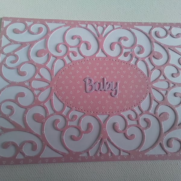 Baby card. New baby card. Baby girl. CC885