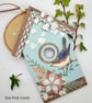 Birdhouse Hanging Ornament - mixed media, wooden decoration, bird, flower, ivy - Image 4