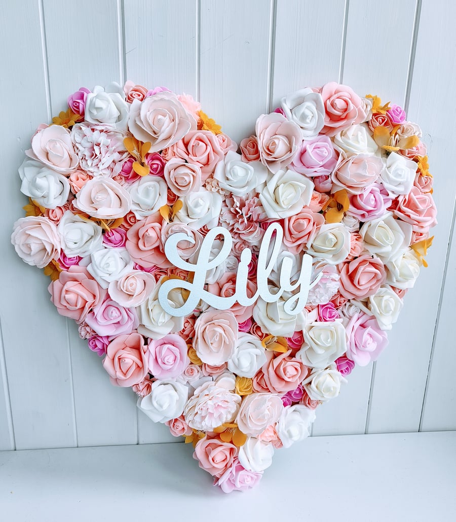 Personalised Floral Heart