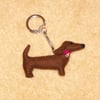 Felt Sausage Dog (Dachshund) keyring