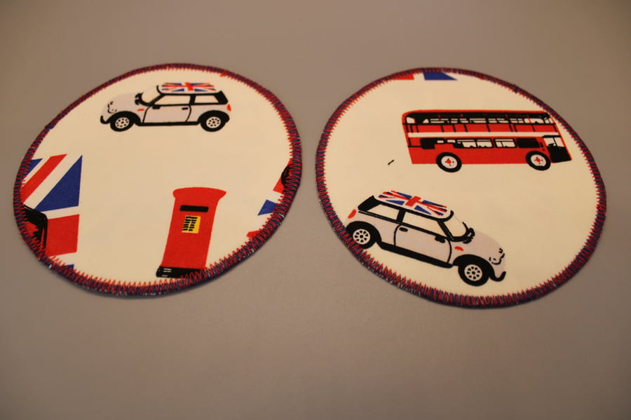 British themed fabric coaster