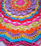 Large, bright crochet mandala doily table mat - Image 3