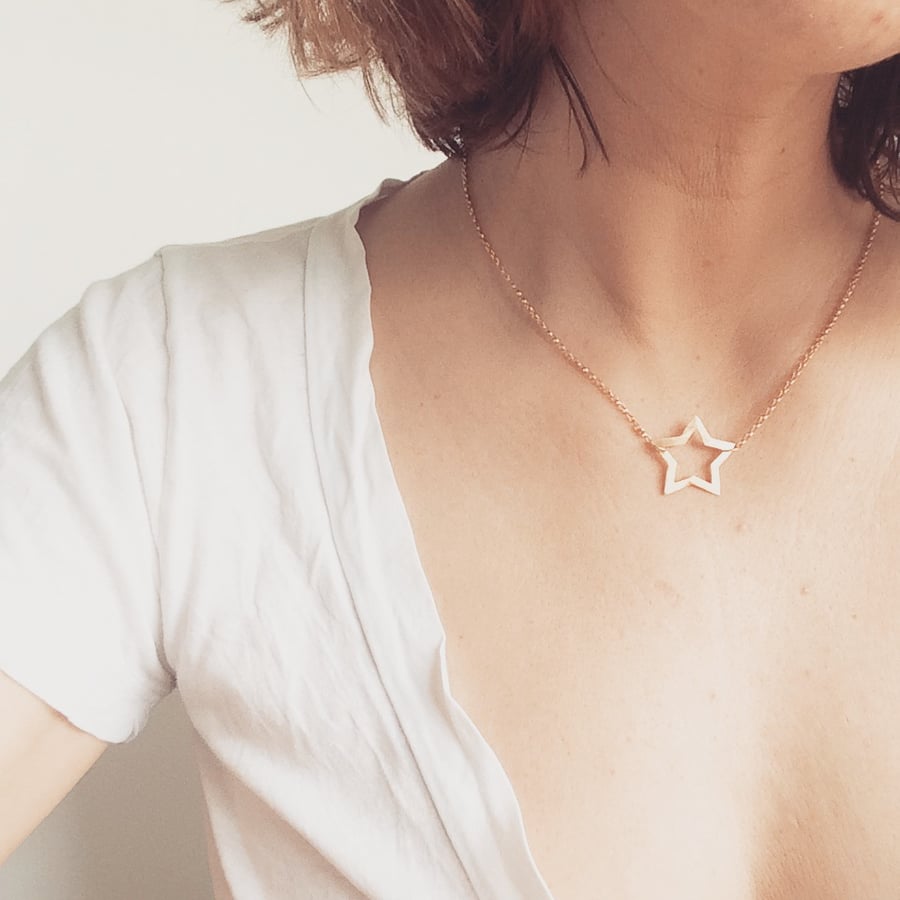 Stella Gold Hollow Star Necklace