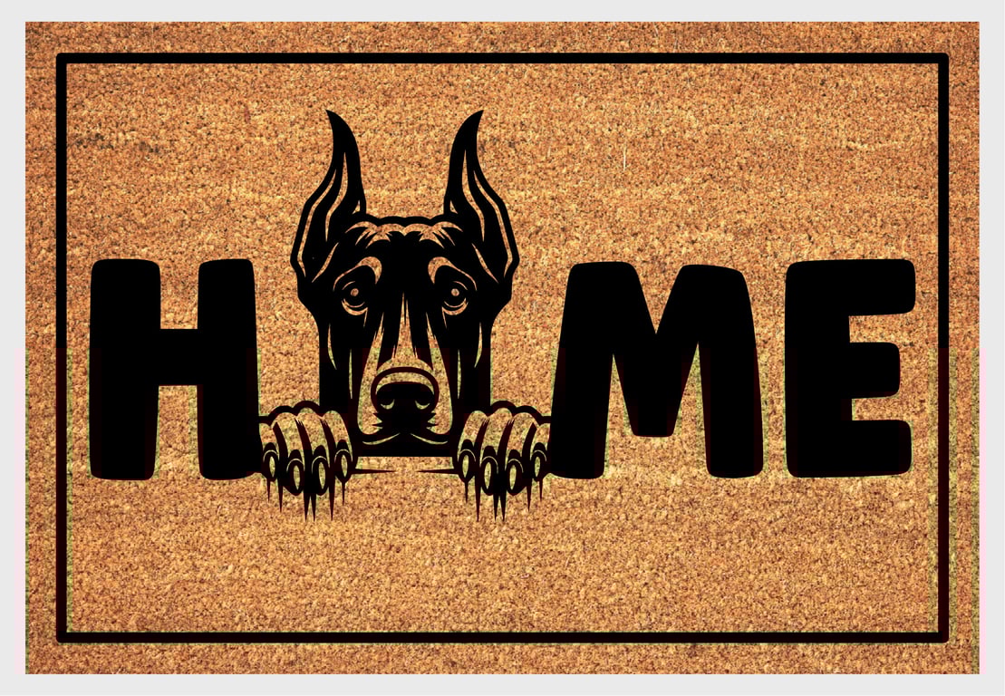 Dobermann Home Door Mat - Doberman Pinscher Dog Doormat - 3 Sizes