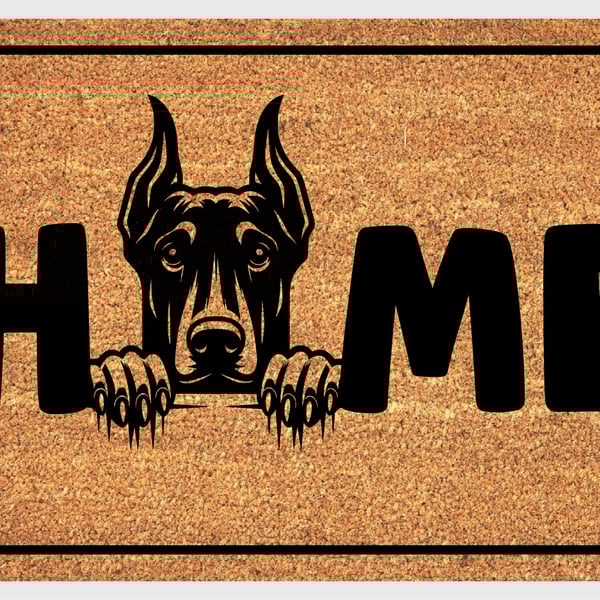 Dobermann Home Door Mat - Doberman Pinscher Dog Doormat - 3 Sizes