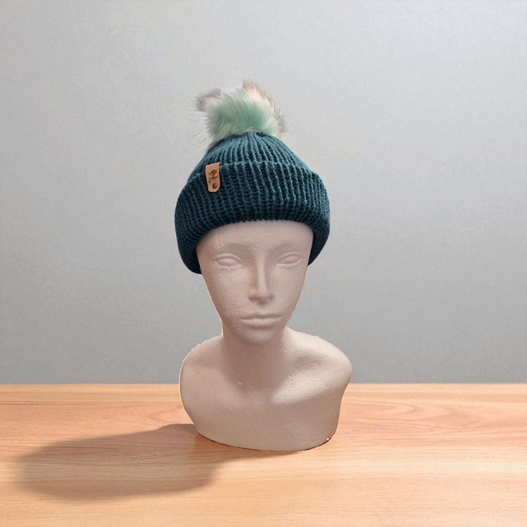 Childs Knitted pompom hat