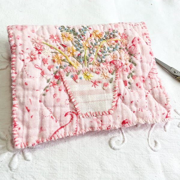 Vintage Needle Book Kit, Embroidered Needle Case.