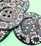 6cm Raised Edge  Dark Brown Patterned Large Wood  Buttons DAISY pattern - Image 4