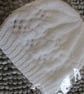 3-6 months White Lacey Baby Beanie - Image 5