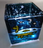 Candle holder, hand painted glass, Loch Ness Monster, Nessie