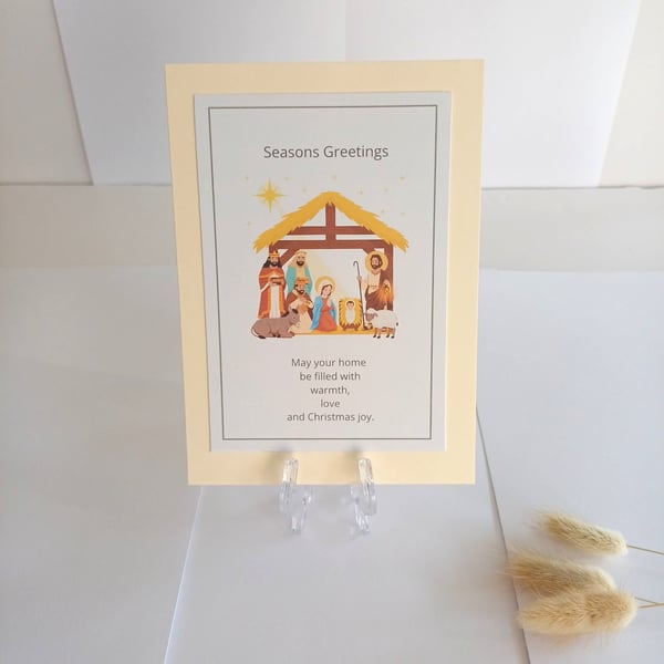 Nativity Christmas Keepsake, Christian Christmas Gift, Season Greetings Keepsake