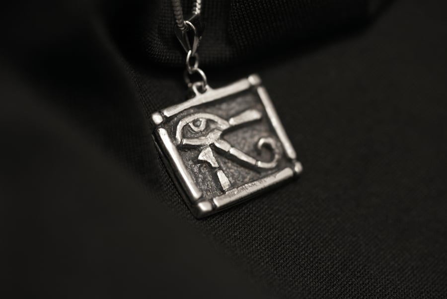 Udjat - Eye of Horus -  Handmade Fine Silver Pendant