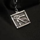 Handmade Sterling Silver Eye of Horus Pendant Egyptian Amulet UK Hallmark