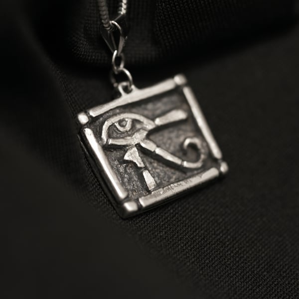 Udjat - Eye of Horus -  Handmade Fine Silver Pendant