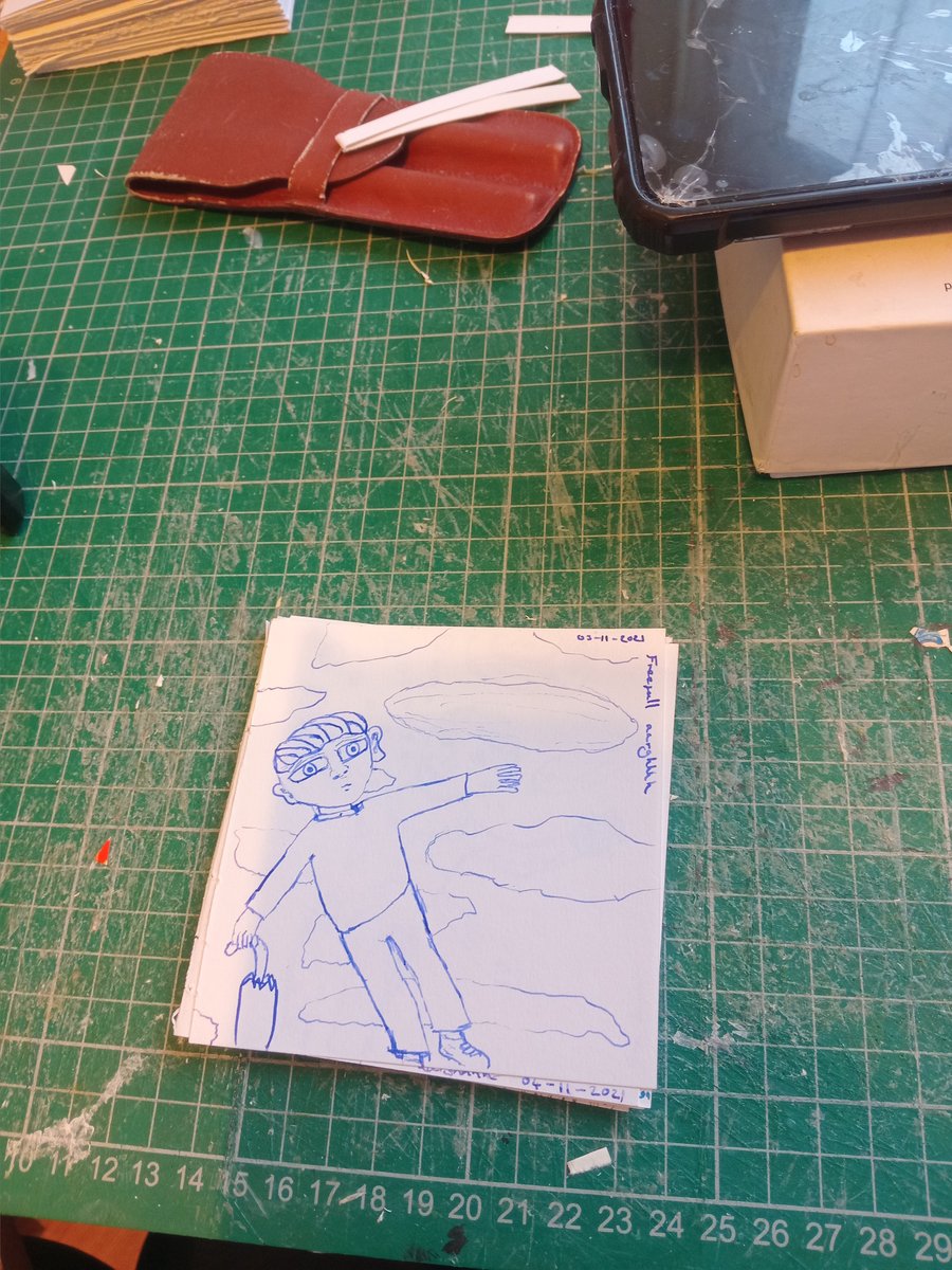 10 cm square pen and ink drawing fantasy surreal illustration 