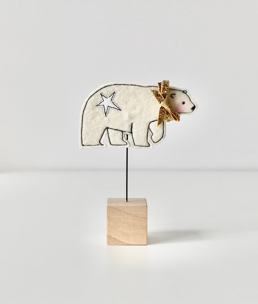 'Mr Polar Bear' - On the block Christmas Decoration