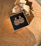 Walnut Wood Earrings - Geometric Labyrinth Statement Dangles - Image 8