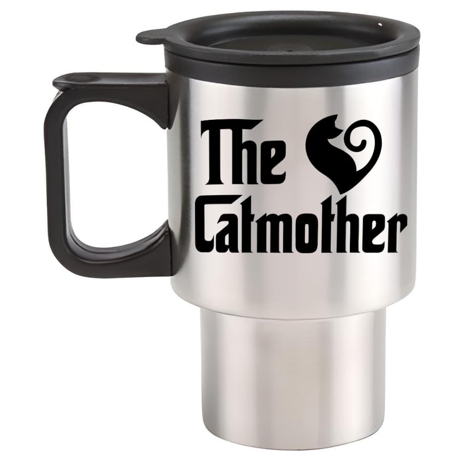 The CAT Mother Travel Mug - Funny cat mum themed travel mug