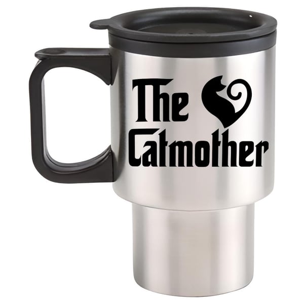 The CAT Mother Travel Mug - Funny cat mum themed travel mug