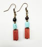 Light Brown Light Blue Dark Brown Boho Style Dangle Drop Earrings