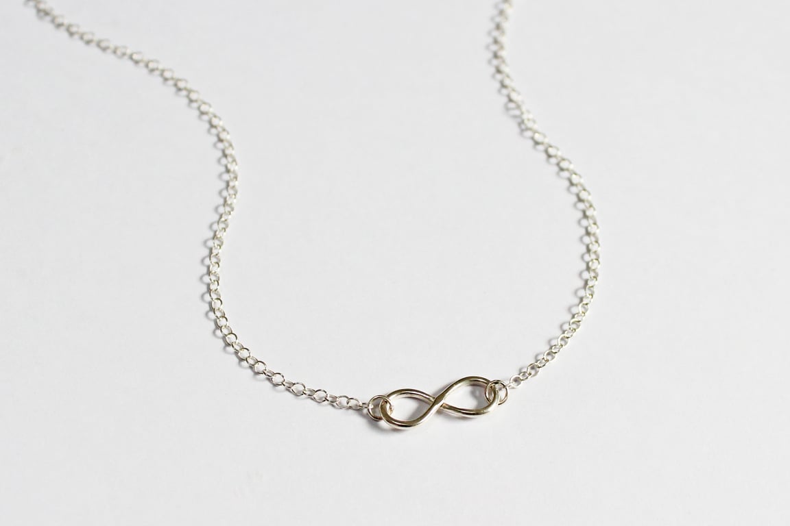 Infinity necklace, silver necklace