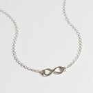 Balance necklace, infinity necklace, silver necklace
