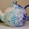 Cow parsley ceramic teapot