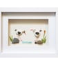 Oystercatchers - Sea Glass & Pebble Picture - Framed Unique Handmade Art