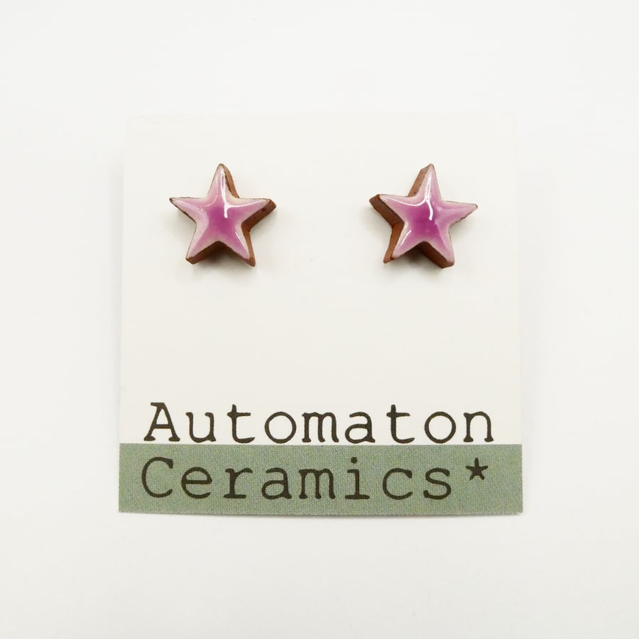 Purple stud earrings, star shaped studs