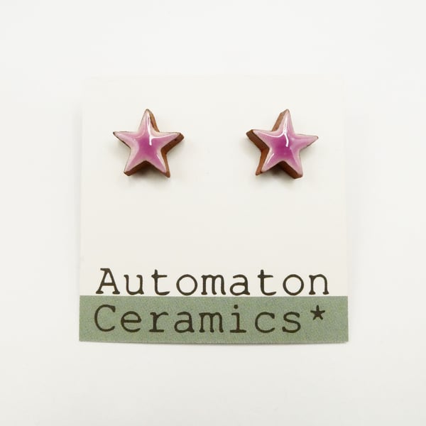 Purple stud earrings, star shaped studs