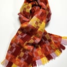 Autumn Musing v - Contemporary Handwoven Lambswool Scarf