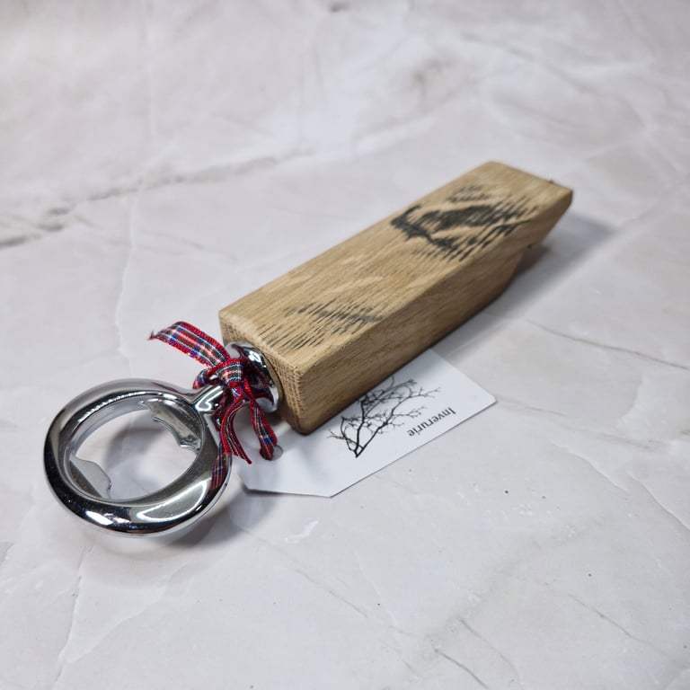 Whiskey Barrel Stave Bottle Opener