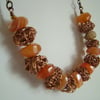 SALE - HALF PRICE - ORANGE NUGGET NECKLACE  -    FREE UK POSTAGE