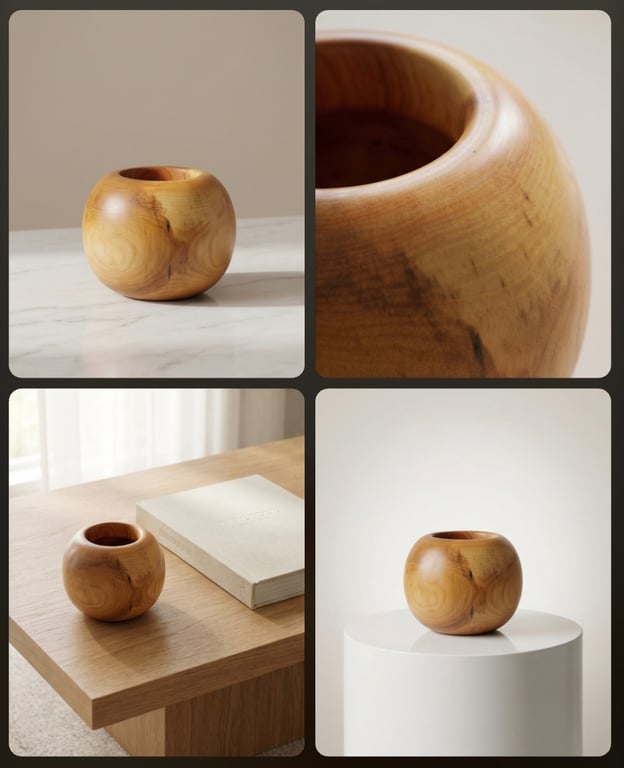 Beautiful small rounded ash vase 