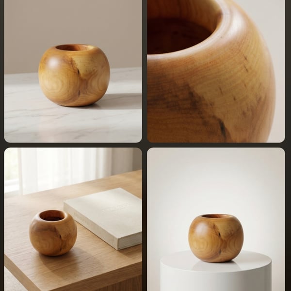 Beautiful small rounded ash vase 
