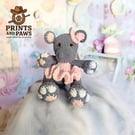 Ballerina Hippo - Handmade crochet plushie