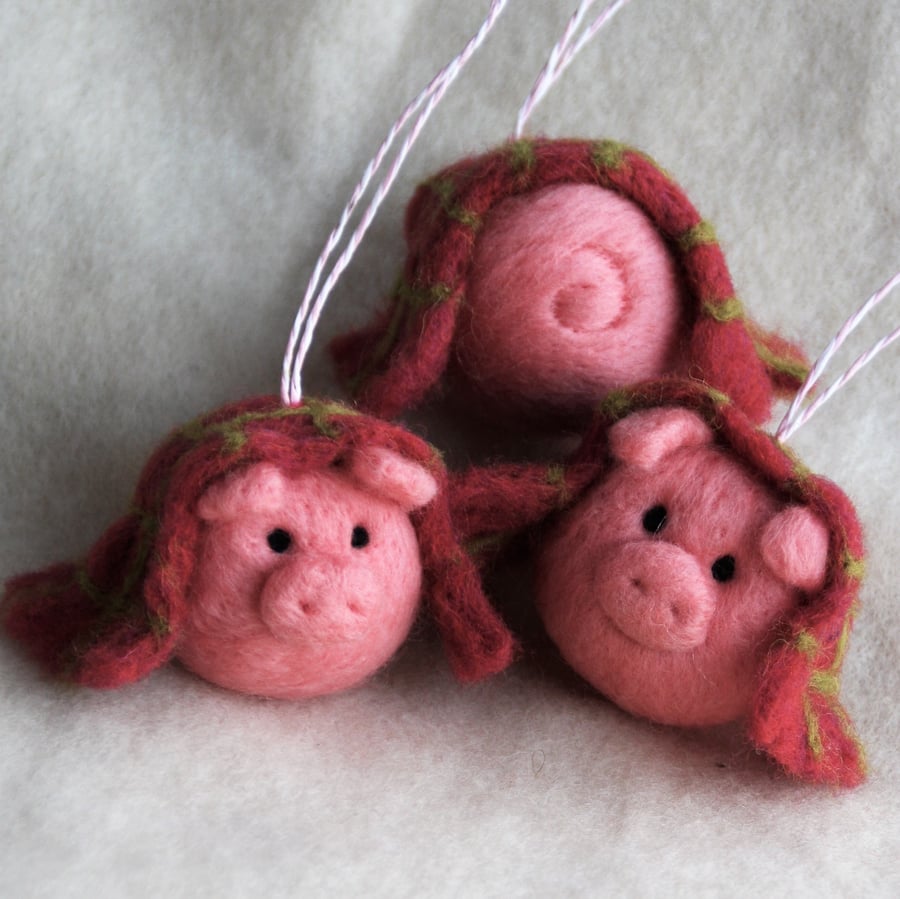 SALE! Pigs in Blankets  handmade christmas tree bauble decoration 