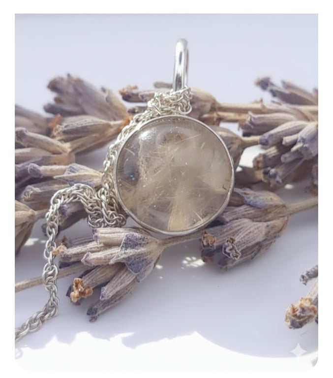 Golden Rutile & Sterling Silver Pendant 