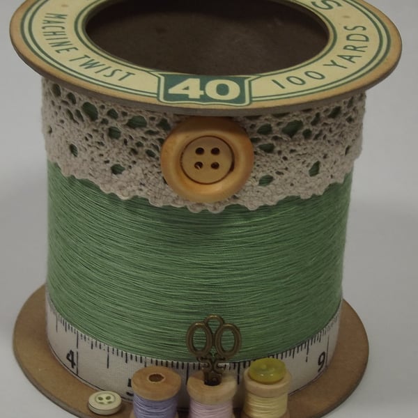 Spring Time Cotton Reel Style Storage Pot