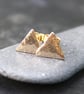Gold triangle stud earrings 9ct hallmarked - Image 4