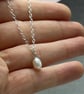 Rice Pearl Pendant & 18" Trace Chain - Image 4