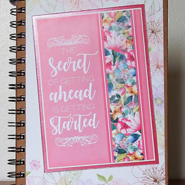 REDUCED Decorated Hardback Notebook, The Secret of Getting Ahead.....