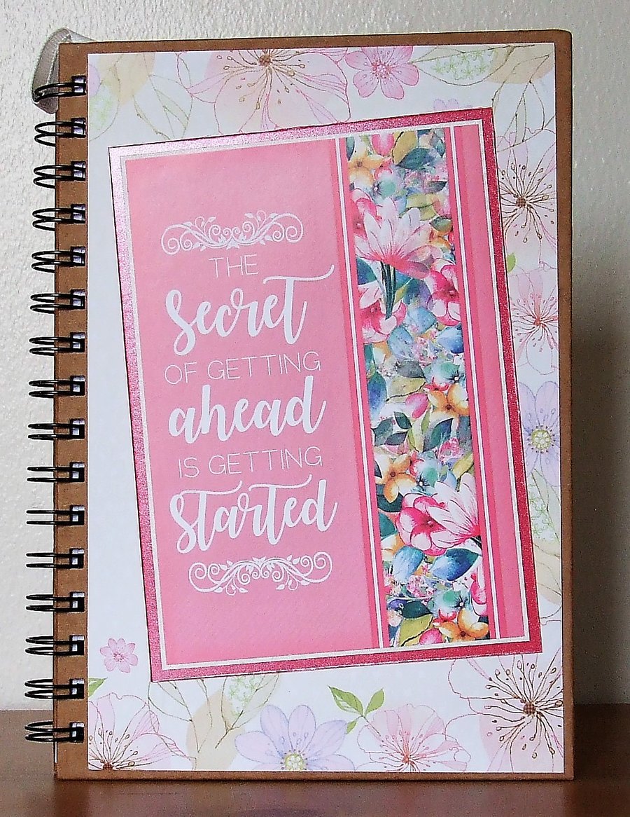 REDUCED Decorated Hardback Notebook, The Secret of Getting Ahead.....