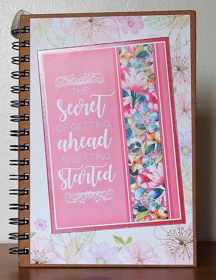 Decorated Hardback Notebook, The Secret of Getting Ahead.....