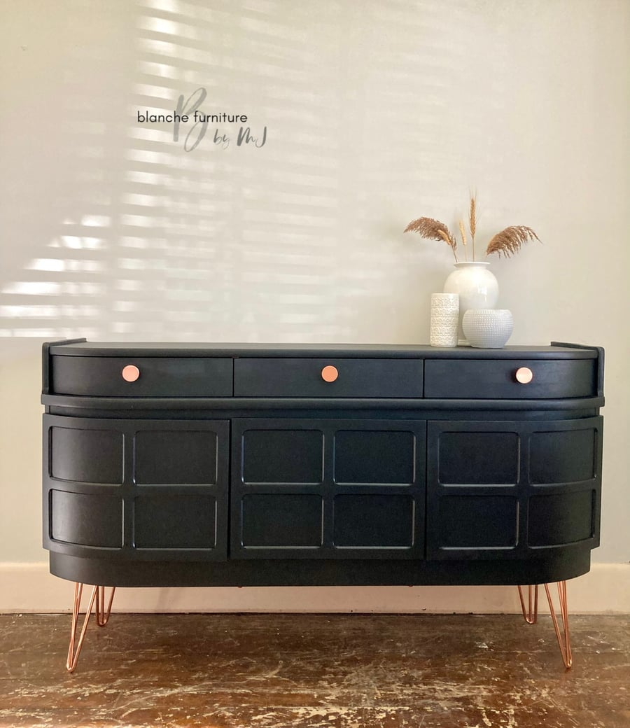 Nathan Mid Century Modern Curved Sideboard