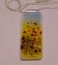 Handmade Fused Glass Pendant Necklace Poppy-field (B) - Image 3
