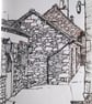 High Wray Farm original linocut - Image 3