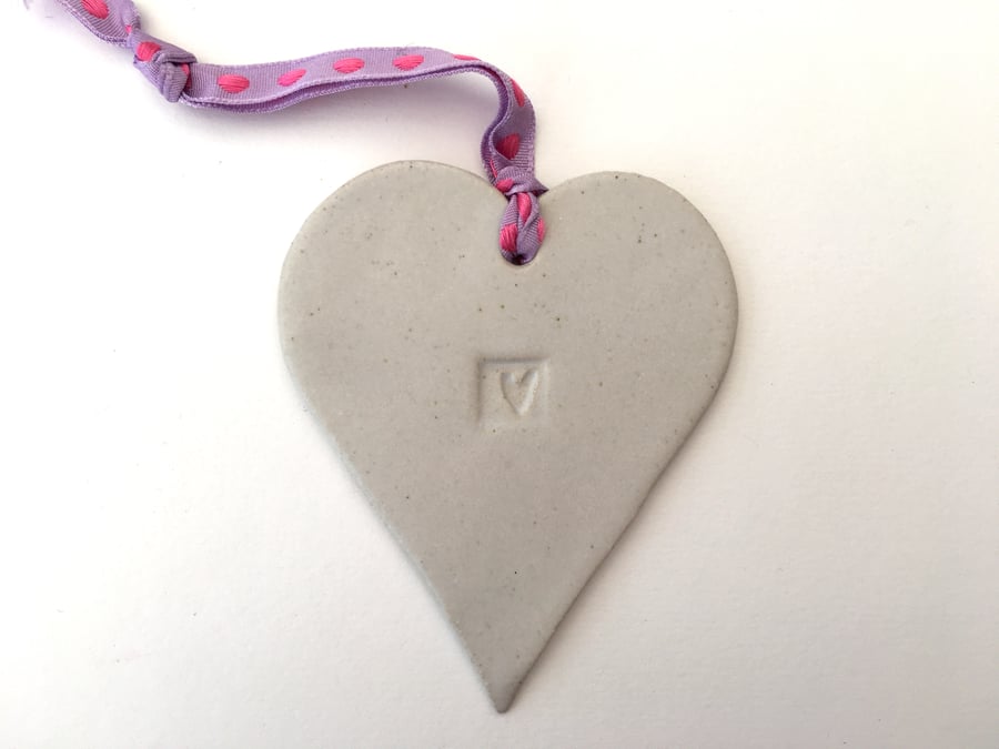 Loveheart hanger, ceramic lovehearts, gift idea, home decor, pottery, gift idea