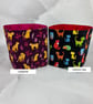 Cats fabric basket, Leopard storage bin, 2 options, Handmade - Image 10